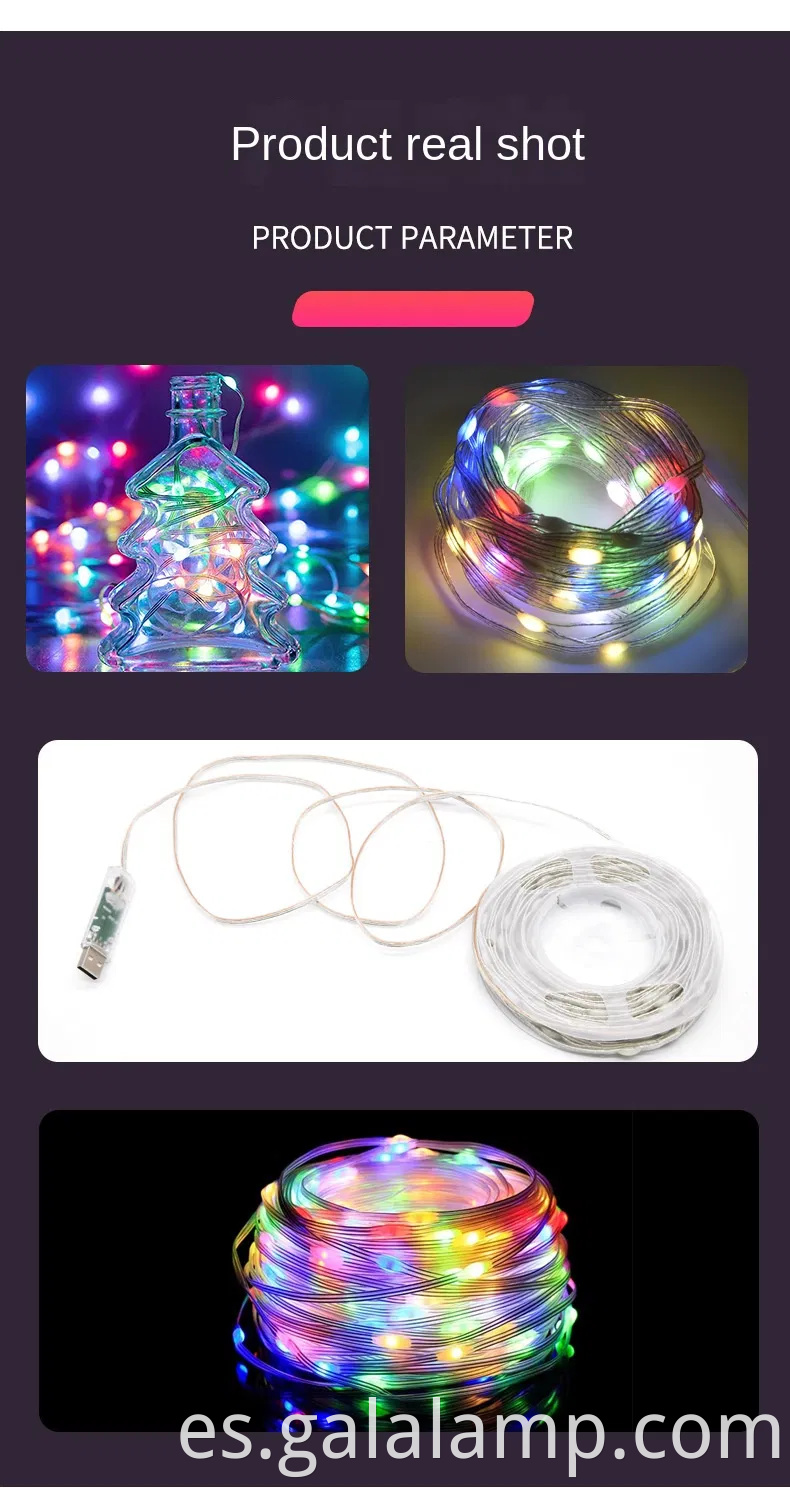 Luces de cuerda LED RGB inteligentes para decoración interior y exterior